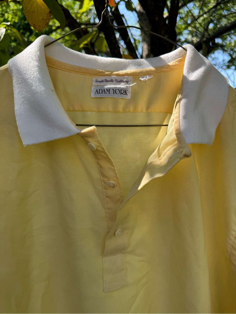 Vintage Yellow Polo Shirt with White Collar - Picture 6 of 6